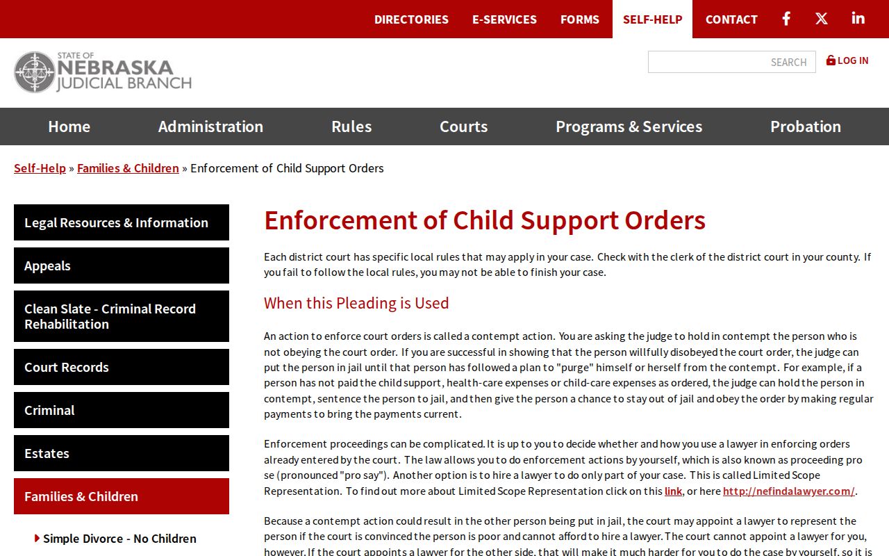 Cedar County bench warrant child support process