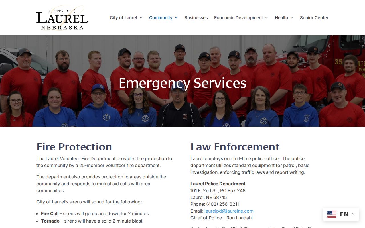 Cedar County municipal court warrant Laurel Police contact