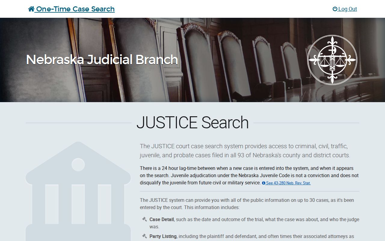 Cedar County warrant records JUSTICE case search image